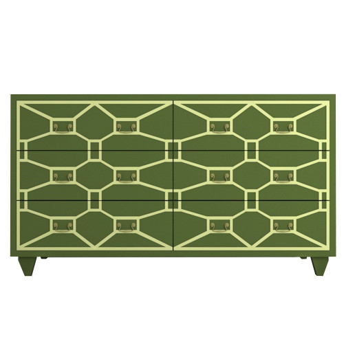 зеленый комод emerald 6 ящиков зеленый, золотой в Нижневартовске