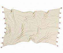 плед с помпонами бежевый в Нижневартовске