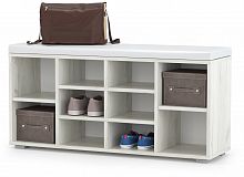 тумба для обуви лайт 08.56, цвет дуб крафт белый/белая искусственная кожа в Нижневартовске