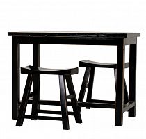 комплект — стол с двумя табуретами черный в Нижневартовске