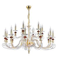 подвесная люстра crystal lux catarina sp12+6 gold/transparent-cognac золото в Нижневартовске