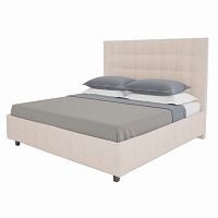 кровать подростковая с мягкой спинкой 140х200 светло-бежевая royal black в Нижневартовске