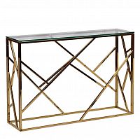 консоль 78*30*115 сталь золотого цвета со стеклянной столешницей в Нижневартовске