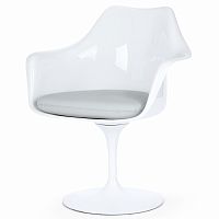 cтул tulip с подлокотниками и мягкой серой подушкой в Нижневартовске