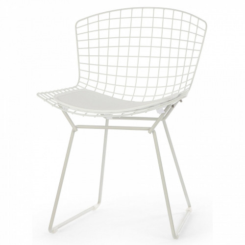 стул bertoia side кожаный standart белый в Нижневартовске