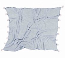 плед с помпонами голубой в Нижневартовске