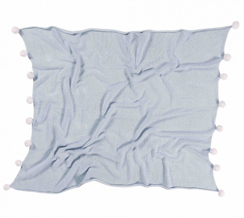 плед с помпонами голубой в Нижневартовске