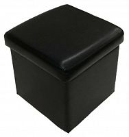 пуфик, мягкий офис, классик одноместный экокожа с ящиком, черный в Нижневартовске