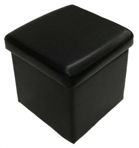 пуфик, мягкий офис, классик одноместный экокожа с ящиком, черный в Нижневартовске