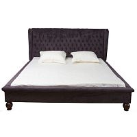 кровать двуспальная с каретной стяжкой 180х200 коричневая bliss в Нижневартовске