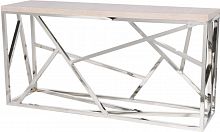 консоль geometric 180x50x90 хром, светло-коричневая столешица в Нижневартовске