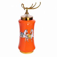 ваза керамическая лошади с крышкой оранжевая 21*48см в Нижневартовске