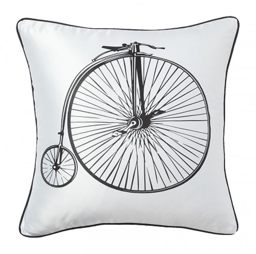 подушка с ретро-велосипедом retro bicycle white в Нижневартовске