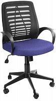 кресло компьютерное глория ткань синяя, спинка чёрная сетка в Нижневартовске
