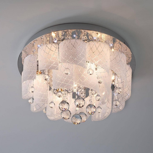 потолочная люстра eurosvet cascade 80117/8 хром/белый в Нижневартовске