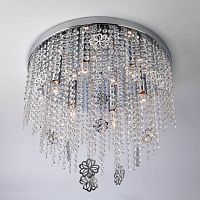потолочная люстра eurosvet flower 10083/6 хром/прозрачный хрусталь strotskis в Нижневартовске