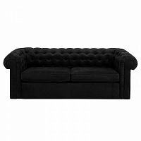диван chesterfield прямой черный раскладной в Нижневартовске