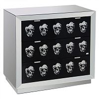 зеркальный комод с ящиками safe (черепа) зеркальный, черный в Нижневартовске