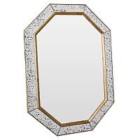зеркало восьмиугольное вытянутое золотое в состаренной раме julian gold в Нижневартовске