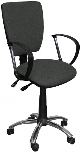 кресло компьютерное ультра люкс хром ткань, цвет серый, подлокотники фактор хром в Нижневартовске