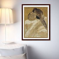 картина: два фазана на заснеженном берегу, япония, 18 век в Нижневартовске