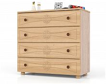 комод 4 ящика онега к-15, цвет лен/ясень шимо светлый в Нижневартовске