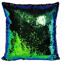 подушка квадратная пайетки синие-зеленые в Нижневартовске