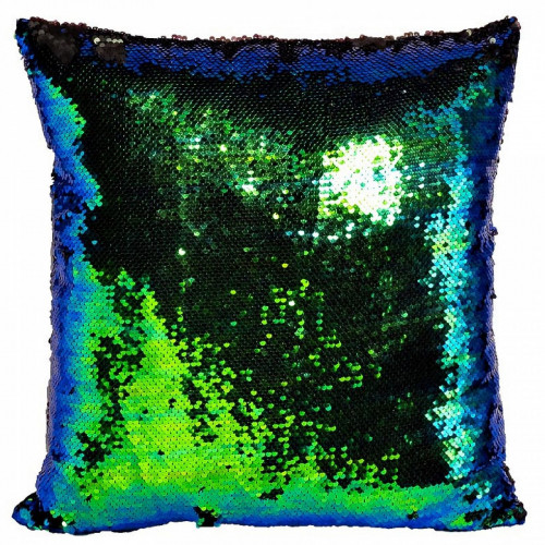 подушка квадратная пайетки синие-зеленые в Нижневартовске