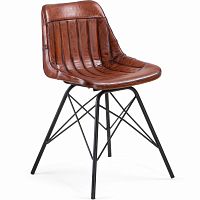 стул металлический tribu кожаный коричневый cc0347p10 от la forma (ex julia grup) в Нижневартовске