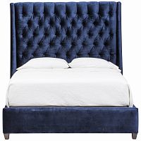 кровать двуспальная 160х200 синяя с каретной стяжкой ada в Нижневартовске