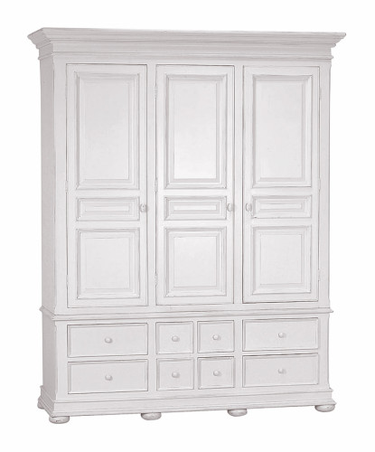 шкаф платяной трехдверный с увеличенной глубиной нордик белый в Нижневартовске