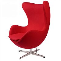 кресло arne jacobsen style egg chair красная шерсть в Нижневартовске