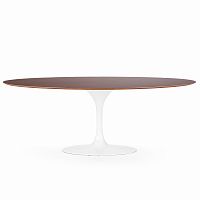 стол обеденный tulip овальный с деревянной столешницей белый в Нижневартовске
