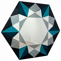 зеркало шестиугольное большое сине-голубое из цветного стекла гранд в Нижневартовске