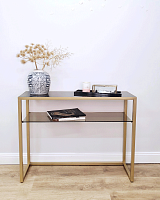 консоль с черной мраморной столешницей, золото 101х80х31 в Нижневартовске