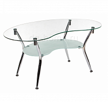 стол стеклянный reima прозрачный, хром в Нижневартовске