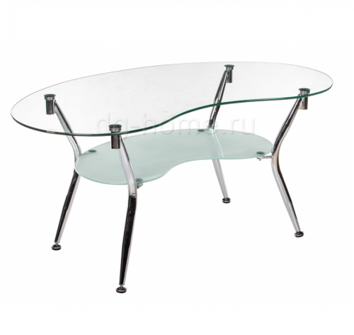 стол стеклянный reima прозрачный, хром в Нижневартовске