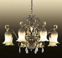 подвесная люстра odeon light safira 2802/8 бежевая в Нижневартовске