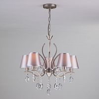 подвесная люстра eurosvet aurelia 10089/5 сатин-никель/прозрачный хрусталь strotskis в Нижневартовске