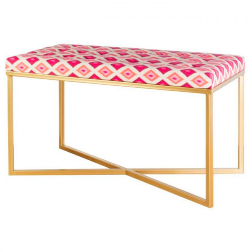 банкетка икат розовая на золотом основании в Нижневартовске