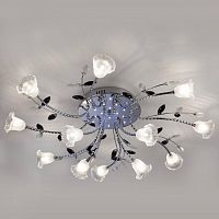 потолочная светодиодная люстра eurosvet florescence 80114/12 хром/белый в Нижневартовске