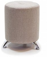 пуф шарм-дизайн круглый хром беж в Нижневартовске