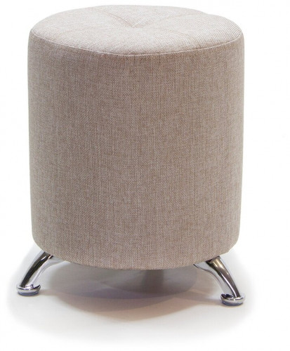 пуф шарм-дизайн круглый хром беж в Нижневартовске