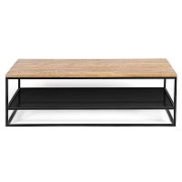 стол журнальный london twin black светлый дуб черное стекло в Нижневартовске