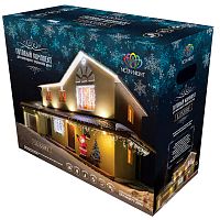 новогодний набор для украшения загородного дома luxury 16 предметов, цвет гирлянд белый в Нижневартовске