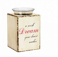 подсвечник деревянный бежевый со стеклом мечта твоего сердца provence cream, 15 см в Нижневартовске