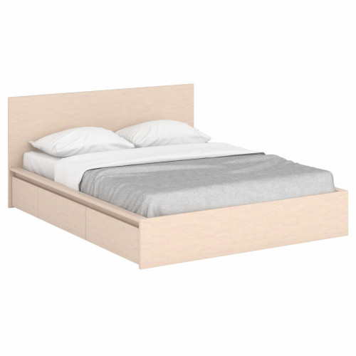 кровать деревянная двуспальная 160х200 бежевая unit в Нижневартовске