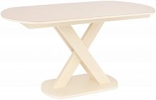 стол раздвижной leset лесь металл кремовый, стекло кремовое в Нижневартовске