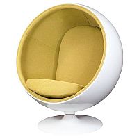 кресло eero ball chair бело-горчичное в Нижневартовске