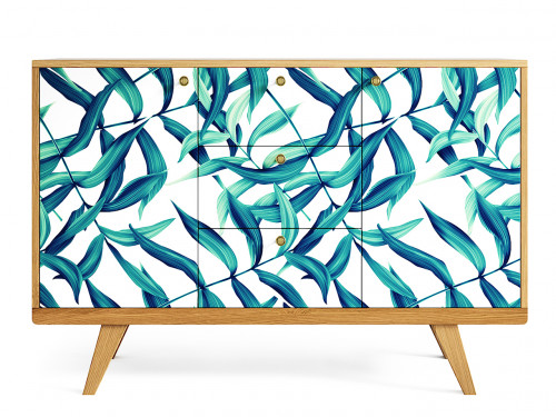 комод thimon натуральный дуб принт 003 белый, синий, морская волна в Нижневартовске